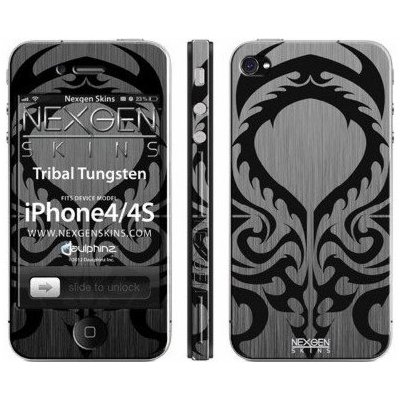 Nexgen Skins Sada skinů pro s 3D efektem iPhone 4 / iPhone 4S Tribal Tungsten 3D – Zboží Mobilmania