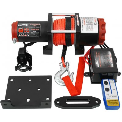 VERKE Elektrický naviják 12V, 4500 lbs, syntetické lano VERKE V06042 – Sleviste.cz