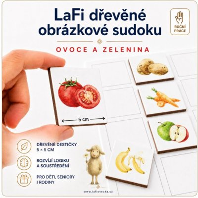 LaFi Ovečka Dřevěné obrázkové sudoku Ovoce a zelenina – Hledejceny.cz