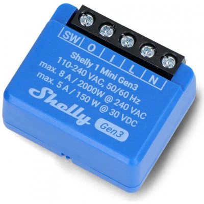 Shelly 1 Mini Gen3 spínací modul 1x 8A (WiFi, Bluetooth) SHELLY-1-Mini-Gen3 – Hledejceny.cz