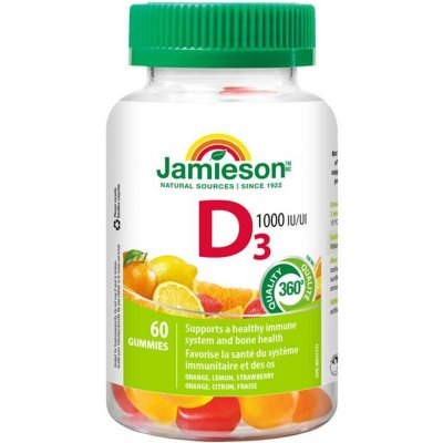 Jamieson Vitamín D3 1000 IU 60 želatinových pastilek – Hledejceny.cz