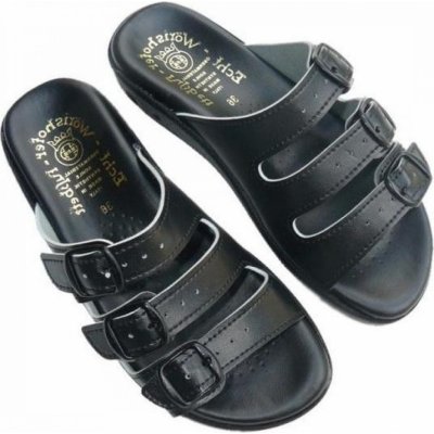 Fusbet dámské pantofle hladké třípáskové, černá – Sleviste.cz