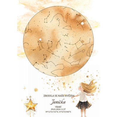 Dětská hvězdná mapa narození – Zboží Mobilmania