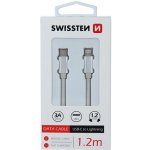 Swissten 71525203 USB 2.0, zástrčka C - zástrčka Lightning, opletený, 1,2m, stříbrný – Hledejceny.cz