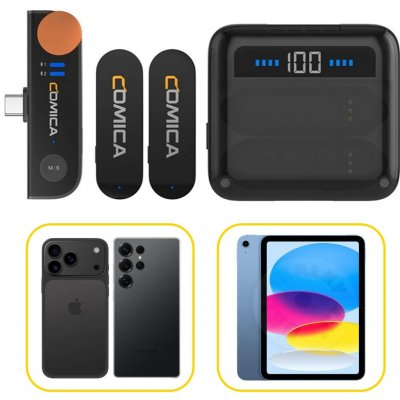 COMICA AUDIO Comica Vimo S (UC) 2,4G bezdrátové klopové mikrofony pro Smartphone a tablety Vimo-S uc B Varianta pro USB-C (černá) – Zboží Živě