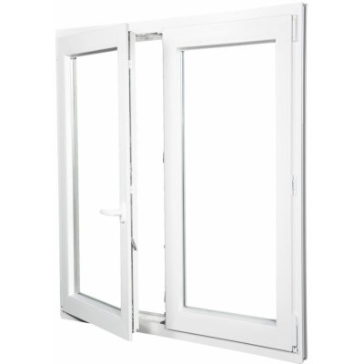 ALUPLAST Plastové okno dvoukřídlé bílé 90x140 Levé, Trojsklo Ug= 0,7 – Sleviste.cz