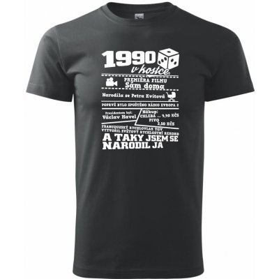 1990 v kostce Klasické pánské triko černá – Zbozi.Blesk.cz