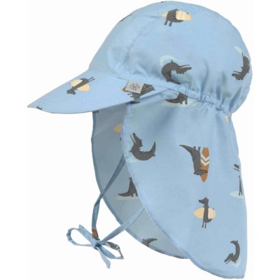 LÄSSIG klobouček SUN PROTECTION FLAP HAT Crocodile Sky Blue – Zboží Mobilmania