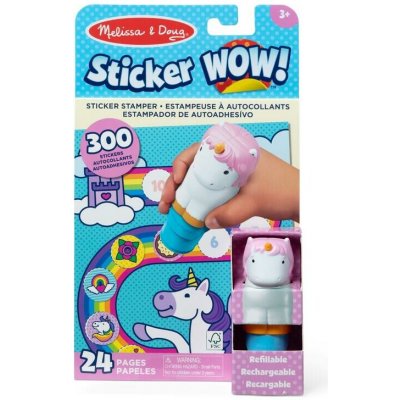MELISSA & DOUG Y-Razítkovač se samolepkami Sticker WOW! Jednorožec MDD32013 – Zboží Dáma