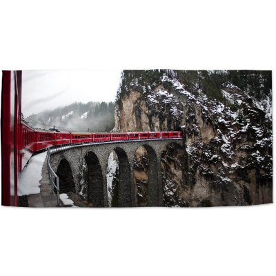 Sablio Ručník s potiskem Vlak na mostě 2 50 x 100 cm – Sleviste.cz