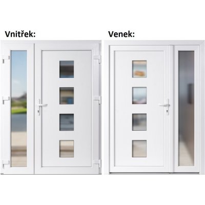 Soft Dvoukřídlé vchodové 010+Sklo Nisip Bílá/bílá pravé 130 x 200 cm – Hledejceny.cz
