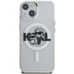 Karl Lagerfeld IML Glitter Karl and Choupette Sketch MagSafe Zadní Kryt pro iPhone 15 Transparent – Sleviste.cz