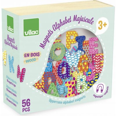 Vilac Dřevěné magnetky velká abeceda 56 ks – Zboží Dáma