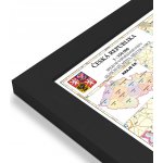 Excart Maps ČR - nástěnná administrativní mapa 135 x 90 cm Varianta: mapa v dřevěném rámu, Provedení: Pegi černý – Hledejceny.cz