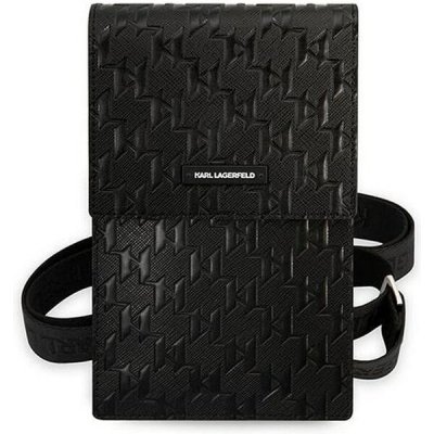 Pouzdro Karl Lagerfeld Monogram Wallet Phone Bag černé – Zboží Mobilmania