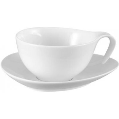 DUKA Porcelánový šálek na kávu s podšálkem TIME bílý 200 ml