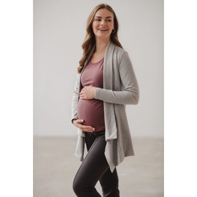 Těhotenský zavinovací kardigan Grey Melange – Zboží Dáma