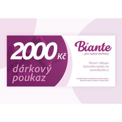 Biante Tištěný dárkový poukaz Biante v hodnotě 2 000 Kč – Zboží Mobilmania