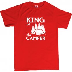 King of the camper stan pánské tričko s potiskem 401 červená red bílá