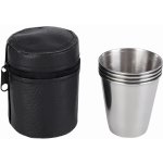 Pronett Nerezové panáky v koženkovém pouzdře 4 x 80 ml – Zboží Dáma