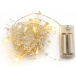 DECOLED LED světýlka na baterie bílé perly 1,3 m, teple bílá, 10 diod, čirý kabel IP20 interiér, 2× AA – Hledejceny.cz