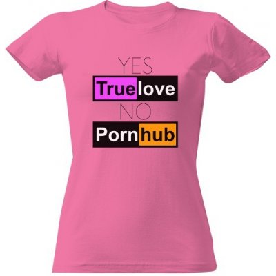 tričko s potiskem YES True love NO Porn hub Caribean blue – Zboží Mobilmania