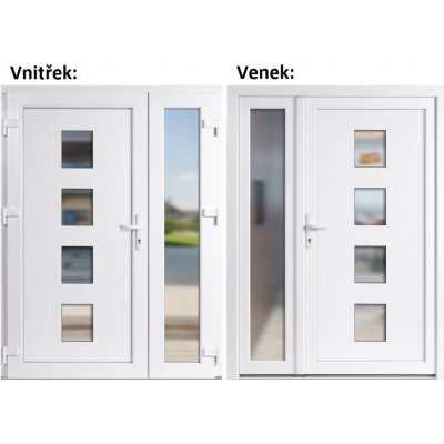 Soft Dvoukřídlé vchodové 010+Sklo Nisip Bílá/bílá levé 130 x 200 cm – Hledejceny.cz