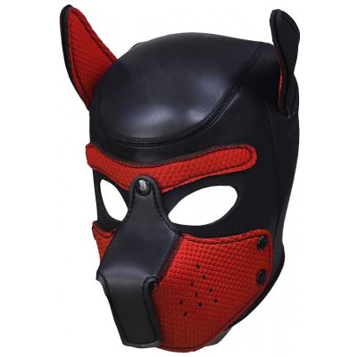 Puppy play Dog Mask černo-červená