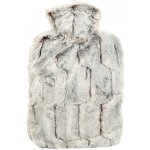 Hugo Frosch Classic termofor s obalem z umělé kožešiny hnědo-stříbrný s podšívkou 1,8 l – Zboží Dáma