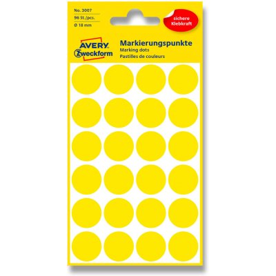 Avery Zweckform Etikety na různá značení 96 ks žluté ⌀ 18 mm kulaté 3007 – Zboží Mobilmania
