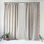 Linen Tales Béžový lněný závěs s poutky Linen Tales Night Time, 250 x 140 cm – Hledejceny.cz
