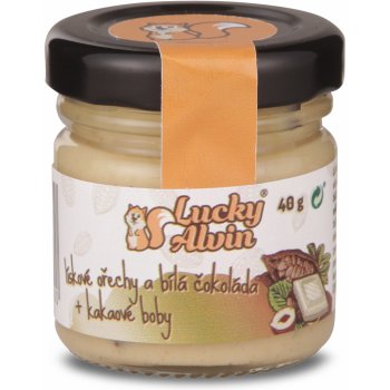 Lucky Alvin Lískové ořechy bílá čokoláda + kakaové boby 40 g