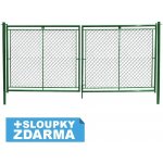 Zahradní brána dvoukřídlová s okem na visací zámek š. 3600 x v. dle výběru / celovýplet vč. sloupků Výška v mm:: 1800 – Hledejceny.cz