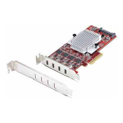 Startech 4-Port USB Type-C PCIe Card, USB-C 10Gb, 4x Controllers, TAA - USB adaptér - PCIe 3.0 x4 nízký profil - USB-C 3.2 Gen 2 x 4 - kompatibilní s TAA – Hledejceny.cz