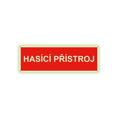 Hasicí přístroj text - fotoluminiscenční tabulka s dírkami, plast 2 mm 150x50 mm – Zbozi.Blesk.cz