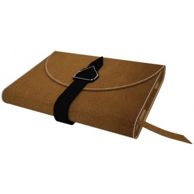 Kožený obal na knihu se sponou v medové barvě – Zboží Dáma