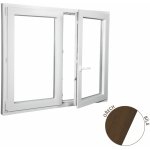 ALUPLAST dvoukřídlé ořech/bílé 140x120 – HobbyKompas.cz