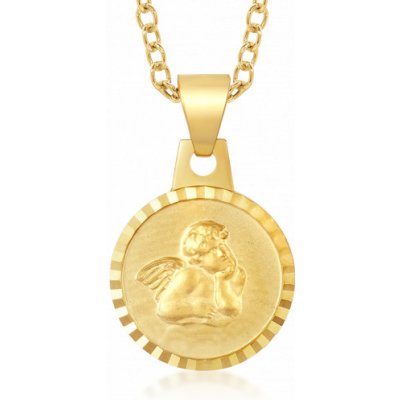 Sofia zlatý přívěsek medailon s andělem PAC302 502 – Zboží Mobilmania