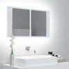 Koupelnový nábytek Nábytek XL LED koupelnová skříňka se zrcadlem bílá 80 x 12 x 45 cm akryl