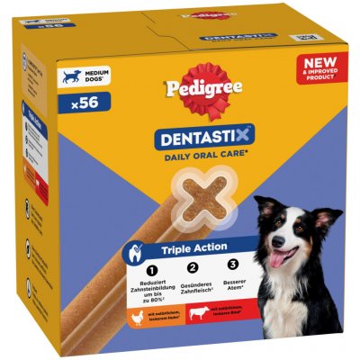 Pedigree Dentastix každodenní péče o zuby Multipack Medium 168 ks pro středně velké psy 10-25 kg – Hledejceny.cz