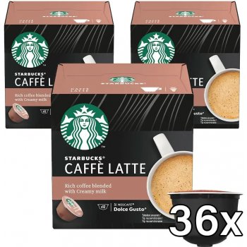 Starbucks Kávové kapsle by Nescafé Dolce Gusto Caffe Latte 3 x 12 ks od 329  Kč - Heureka.cz