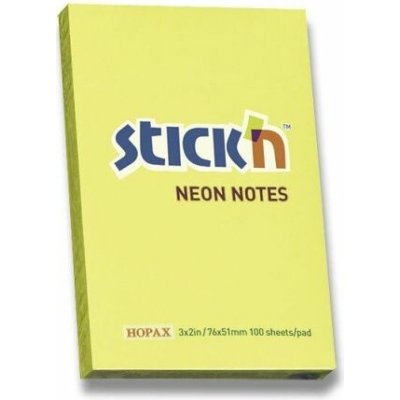 Samolepicí bloček Hopax Stick’n Notes Neon žlutý – Hledejceny.cz