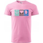 Dobrý Triko pánské tričko Peace Love beer Růžová – Hledejceny.cz