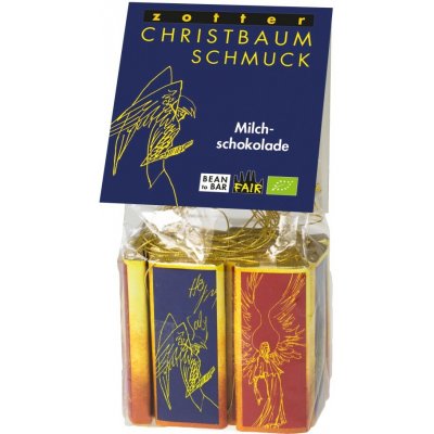 Zotter Bio vánoční ozdoby z mléčné a bílé čokolády 80 g – Zboží Dáma