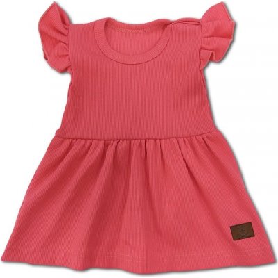 Kojenecké žebrované šatičky Brumlík korálová – Zboží Dáma