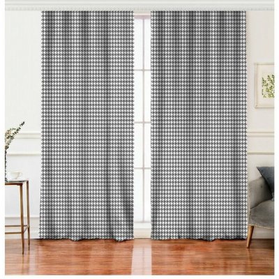 Mila Home Houndstooth Check závěs bílá/šedá – Hledejceny.cz