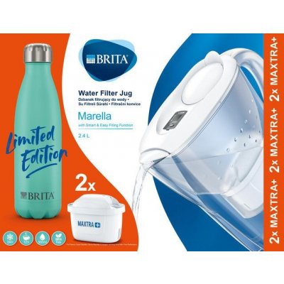 Brita Marella bílá vč. 2MXplus + termo lahev – Zboží Mobilmania