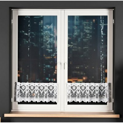 Dekorační metrážová vitrážová záclona IVANA bílá výška 30 cm různé rozměry MyBestHome Rozměr: 80 cm – Zboží Mobilmania