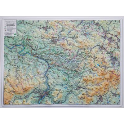 Českosaské Švýcarsko - nástěnná plastická mapa Varianta: bez rámu, Provedení: plastická mapa – Zboží Mobilmania