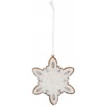 Clayre & Eef Závěsná dekorace perníková vločka Frosted Ginger - 9*1*10 cm – Hledejceny.cz